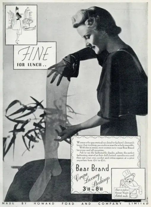 Framed Print : Advert for Stockings by Bear Brand 1937 Framed Print : Advert for Stockings by Bear Brand 1937