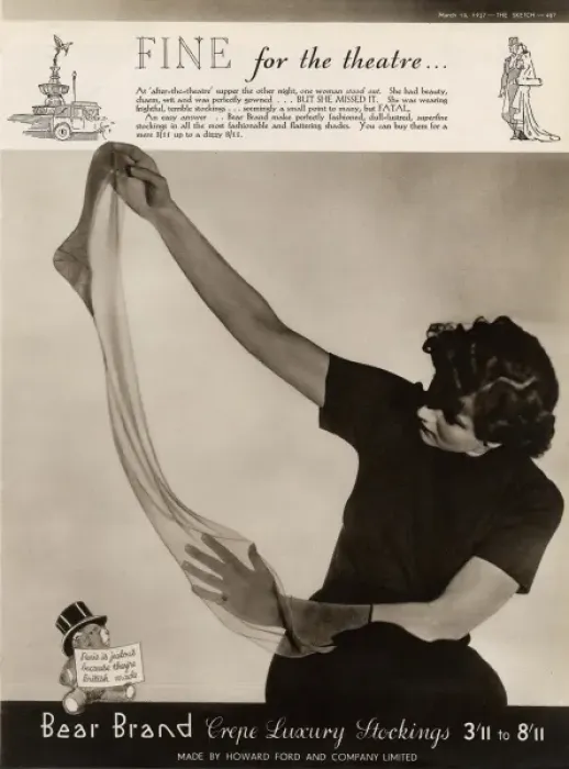 Framed Print : Advert for Stockings by Bear Brand 1937 Framed Print : Advert for Stockings by Bear Brand 1937