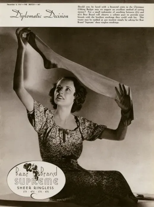 Framed Print : Advert for Stockings by Bear Brand 1937 Framed Print : Advert for Stockings by Bear Brand 1937