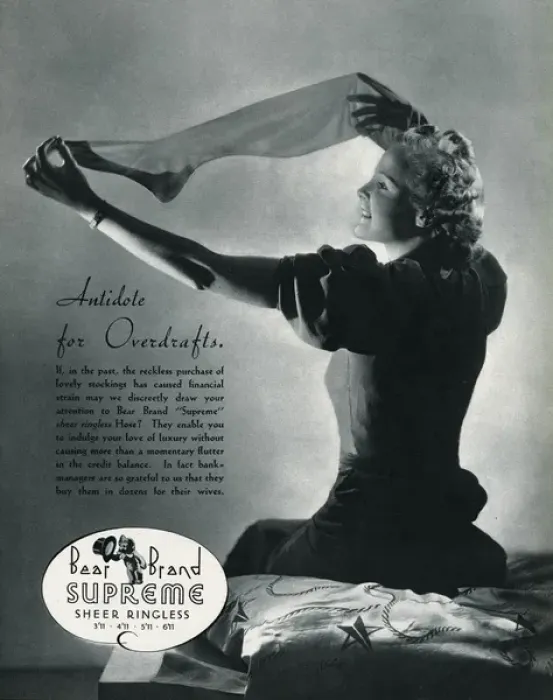 Framed Print : Advert for Stockings by Bear Brand 1938 Framed Print : Advert for Stockings by Bear Brand 1938