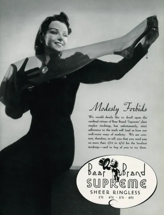 Framed Print : Advert for Stockings by Bear Brand 1938 Framed Print : Advert for Stockings by Bear Brand 1938