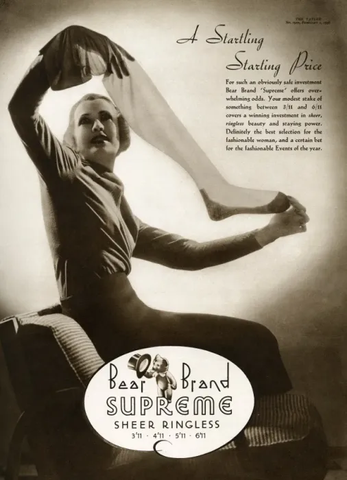 Framed Print : Advert for Stockings by Bear Brand 1938 Framed Print : Advert for Stockings by Bear Brand 1938