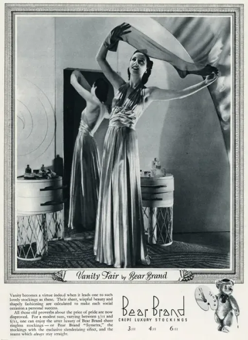 Framed Print : Advert for Stockings by Bear Brand 1939 Framed Print : Advert for Stockings by Bear Brand 1939