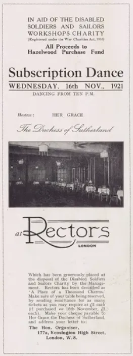 Framed Print : Advert for a subscription dances at Rectors Nightclub, Lond Framed Print : Advert for a subscription dances at Rectors Nightclub, Lond