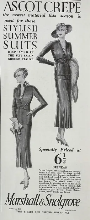 Framed Print : Advert for Summer Suits in Ascot Crepe Framed Print : Advert for Summer Suits in Ascot Crepe