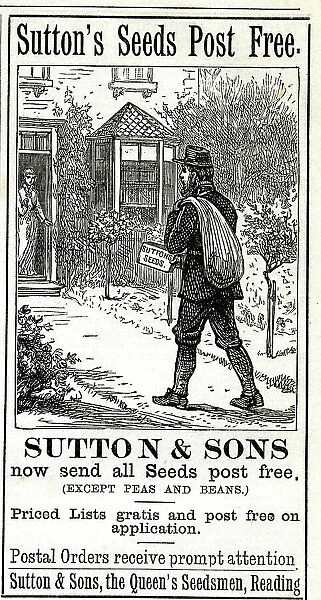 Advert, Sutton's Seeds Post Free