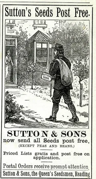 Framed Print : Advert, Sutton's Seeds Post Free Framed Print : Advert, Sutton's Seeds Post Free