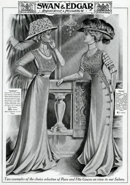 Framed Print : Advert for Swan & Edgar smart frocks 1909 Framed Print : Advert for Swan & Edgar smart frocks 1909