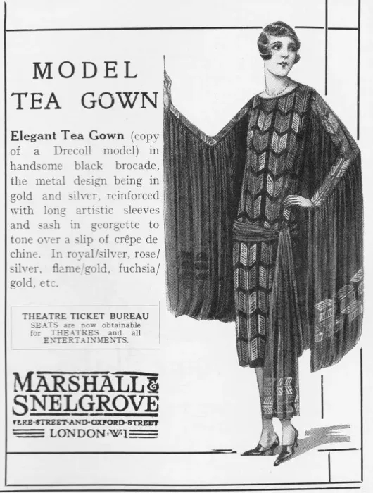 Framed Print : Advert for a tea gown from Marshall Snelgrove, London, 1926 Framed Print : Advert for a tea gown from Marshall Snelgrove, London, 1926