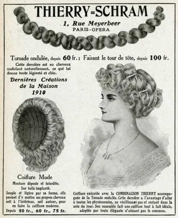 Framed Print : Advert for Thierry Schram, hairpiece 1910 Framed Print : Advert for Thierry Schram, hairpiece 1910