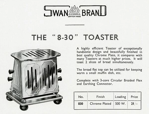 Advert for toaster 1939