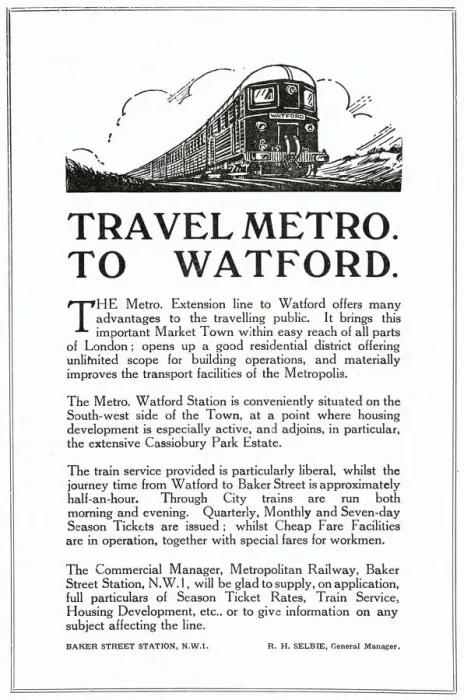 Framed Print : Advert, Travel Metro to Watford, Metro Extension Line Framed Print : Advert, Travel Metro to Watford, Metro Extension Line