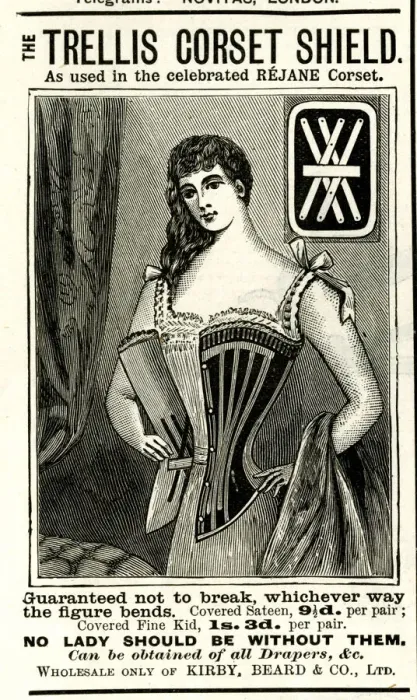 Framed Print : Advert, Trellis Corset Shield Framed Print : Advert, Trellis Corset Shield