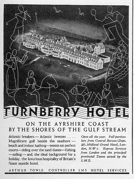 Advertisement for Turnberry Hotel, Girvan, Scotland