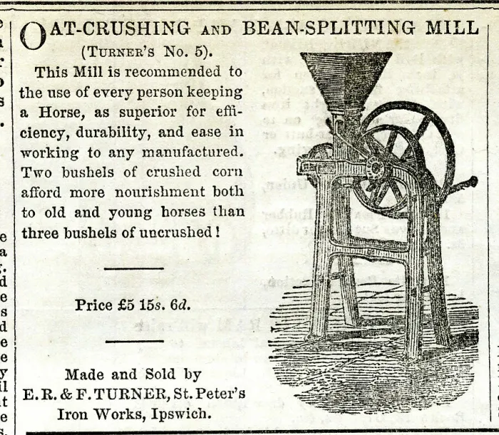 Framed Print : Advert, Turner's Oat Crushing and Bean Splitting Mill Framed Print : Advert, Turner's Oat Crushing and Bean Splitting Mill