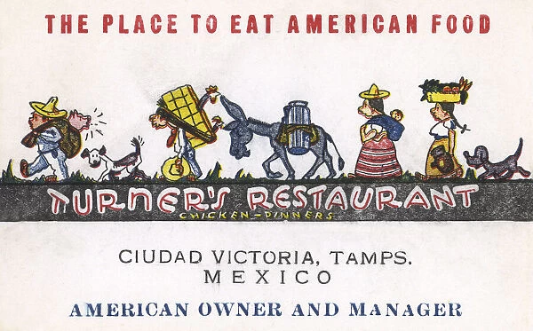 Advert for Turners Restaurant, Ciudad Victoria, Mexico