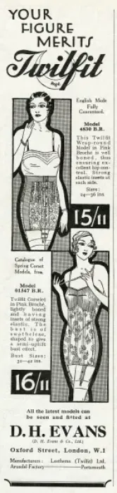 Framed Print : Advert for Twilfit corsets 1931 Framed Print : Advert for Twilfit corsets 1931