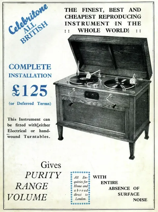 Framed Print : Advert, Twin Deck Celebritone Gramophone Framed Print : Advert, Twin Deck Celebritone Gramophone