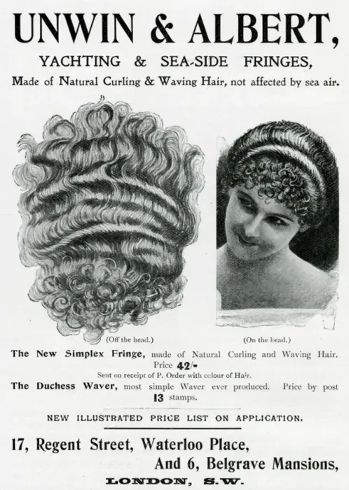 Framed Print : Advert for Unwin & Albert fringes 1898 Framed Print : Advert for Unwin & Albert fringes 1898