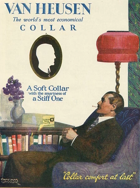 Advertisement for Van Heusen, the world's most economical collar - a soft collar with