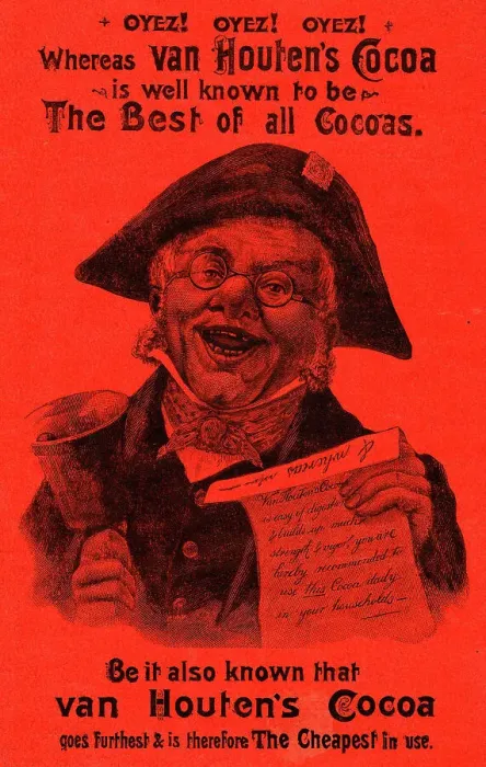 Framed Print : Advert, Van Houten's Cocoa, with town crier Framed Print : Advert, Van Houten's Cocoa, with town crier
