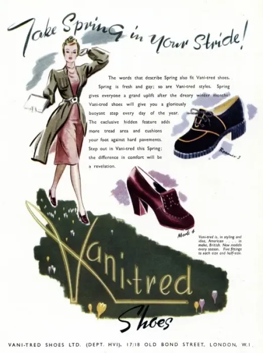 Framed Print : Advert for Vani-Tred shoes 1942 Framed Print : Advert for Vani-Tred shoes 1942