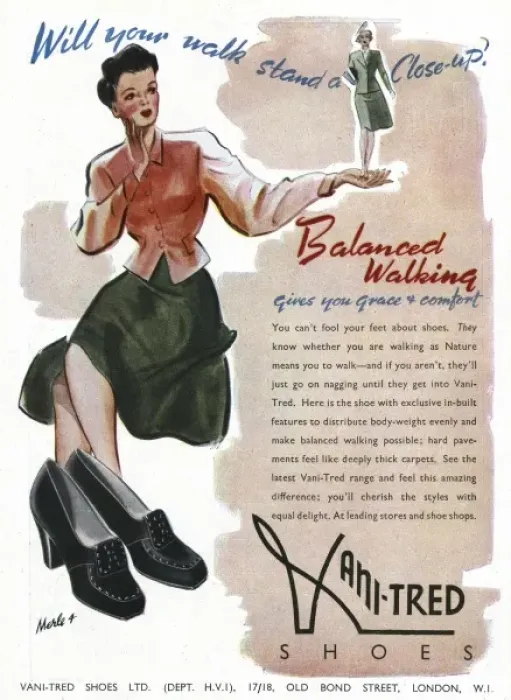 Framed Print : Advert for Vani-tred shoes 1943 Framed Print : Advert for Vani-tred shoes 1943