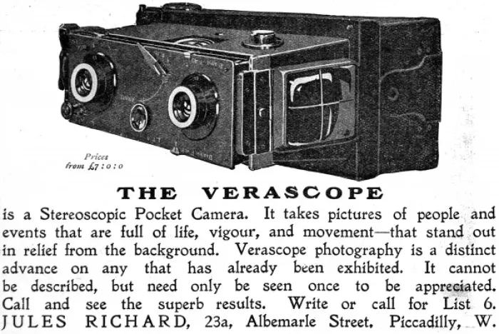 Framed Print : An advertisement for the Verascope Framed Print : An advertisement for the Verascope