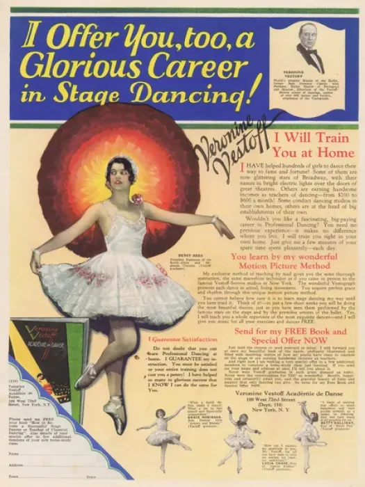 Framed Print : Advert for Veronine Vestoff Academie de Danse (1926) Framed Print : Advert for Veronine Vestoff Academie de Danse (1926)