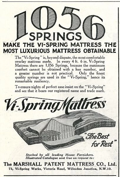 Advert for Vi-spring Mattress 1928
