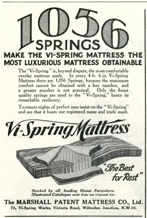 Framed Print : Advert for Vi-spring Mattress 1928 Framed Print : Advert for Vi-spring Mattress 1928