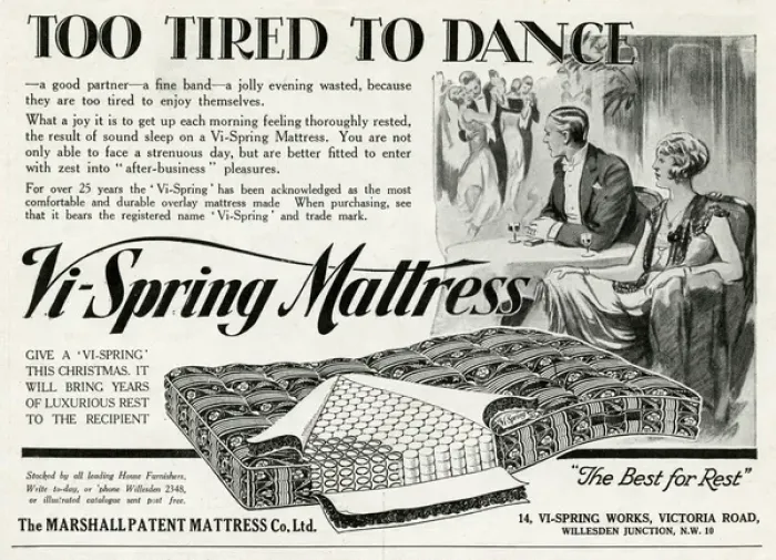 Framed Print : Advert for Vi-spring Mattress 1929 Framed Print : Advert for Vi-spring Mattress 1929