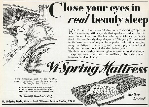 Advert for Vi-Spring Mattress 1931