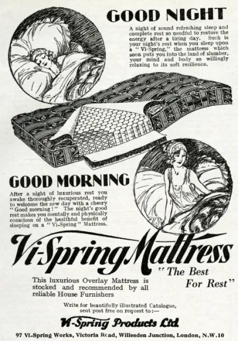 Framed Print : Advert for Vi-spring Mattress 1931 Framed Print : Advert for Vi-spring Mattress 1931