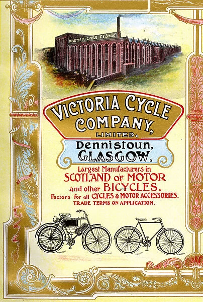 Advert, Victoria Cycle Company, Dennistoun, Glasgow