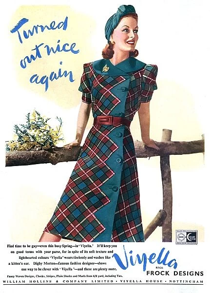 Advert for Viyella dress by Digby Morton, 1941