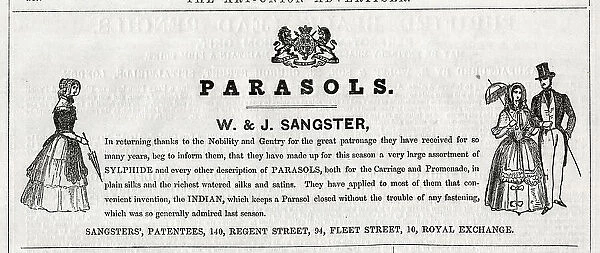 Advert, W & J Sanger, Parasols