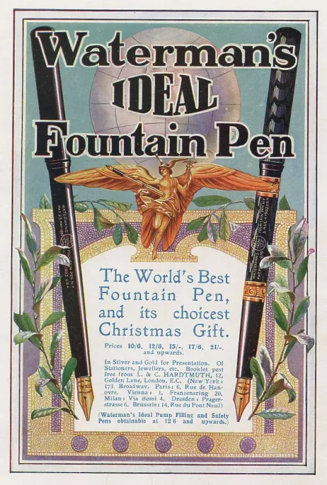 Framed Print : Advertisement for Waterman's Ideal Fountain Pen Framed Print : Advertisement for Waterman's Ideal Fountain Pen