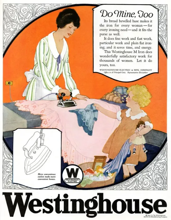 Framed Print : Advert, Westinghouse electric iron Framed Print : Advert, Westinghouse electric iron