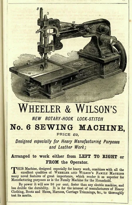 Framed Print : Advert, Wheeler & Wilson's No. 6 Sewing Machine Framed Print : Advert, Wheeler & Wilson's No. 6 Sewing Machine