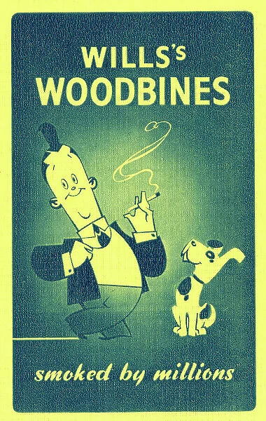 Advert, Wills Woodbines Cigarettes, playing card back