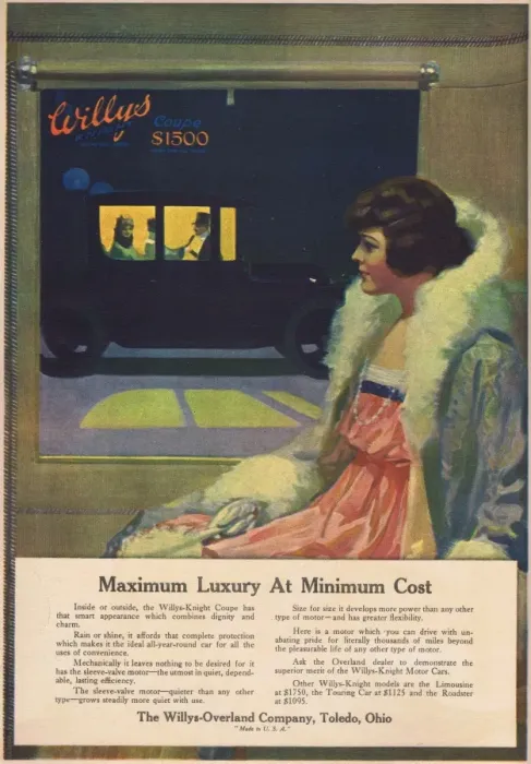 Framed Print : Advert for Willys-Knight Motor cars, 1916 Framed Print : Advert for Willys-Knight Motor cars, 1916