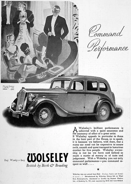 Advertisment for Wolseley car