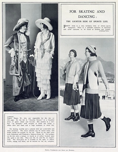 Advert for womens skating and dancing costumes