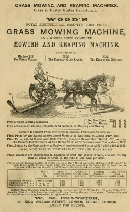 Framed Print : Advert, Woods Grass Mowing Machine Framed Print : Advert, Woods Grass Mowing Machine