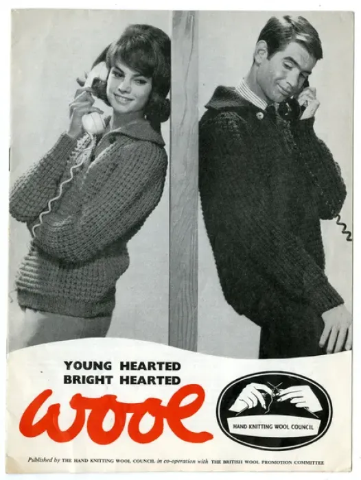 Framed Print : Advertisement for wool - couple on telephone Framed Print : Advertisement for wool - couple on telephone