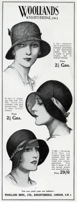 Framed Print : Advert for Woollands cloche hats 1930 Framed Print : Advert for Woollands cloche hats 1930