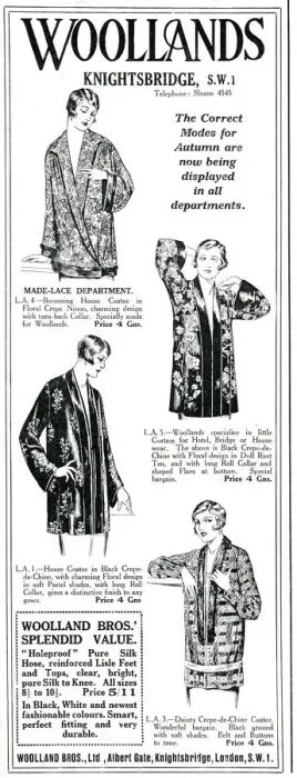 Framed Print : Advert for Woollands womens house coatee 1925 Framed Print : Advert for Woollands womens house coatee 1925