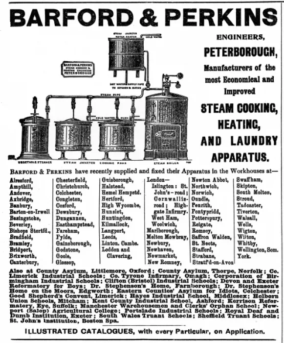 Framed Print : Advertisement for workhouse kitchen equipment Framed Print : Advertisement for workhouse kitchen equipment