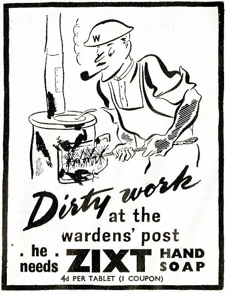 Advert, Zixt Hand Soap, WW2